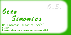 otto simonics business card